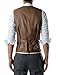 TheLees (GVE Mens Business Slim Fit Chain Point 4 Button Vest Waist Coat Brown US XS(Tag Size M)
