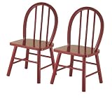 Product details for Winsome Wood Assembled Set of 2 Kids Chairs, Red