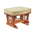 Barrington Deluxe Ottoman- Chestnut Finish with Beige Micro Fiber