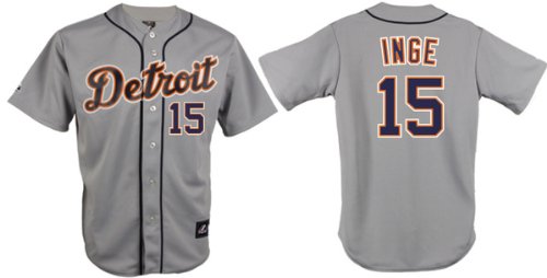 Inge #15 Detroit Tigers Majestic Replica ROAD Jersey - Small