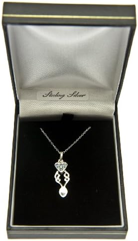 Lovespoon Pendant in Sterling Silver With Pale Blue Studded Marcasites - DC32CZ Blue