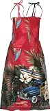 Smocked Sundress - Tropical Surfboard Woodie Spaghetti Strap Women's Hawaiian Aloha Tube Top Sun Dress
