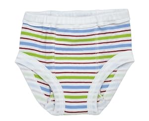 Under The Nile Apparel Under The Nile Egyptian Organic Cotton Stripe Print Training Pants, Blue/Green/White, 2-4 Years