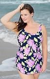 Paradiso Floral Plus Size Sarong Front Swimsuit - Women's Swimwear Plus Size Swimsuits