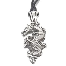 Elemental Water Dragon Pendant (Focus on Success) Necklace