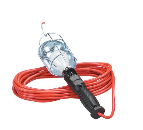 Images for Coleman Cable 05428 50-Foot 16/3 SJT Trouble Light with Safety Orange/Metal Guard, On-Off Switch and Outlet #005428-88-03