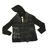IKKS-Cargo-Black & Brown Plaid hidden Zipper/Button Blazer