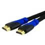Premium High Speed HDMI Cable M/M, 3 FT / 1 M, Mesh Black with Blue / Black Plug