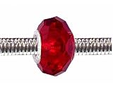 Pandora Style Charm Bead (Z77) Faceted Murano Lampwork Glass (14mm x 10mm) (fits Troll too)