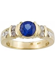 14K Yellow Gold Tanzanite and Diamond Ring -- LIFETIME WARRANTY
