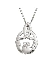 Large Claddagh Celtic Trinity Knot Pendant on a chain