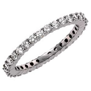 14K White Gold Diamond Anniversary Eternity Band