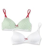 2 Pack Angel Cotton Rich Daisy Print Non-Wired Bras
