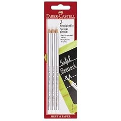 Faber-Castell 111499 - Heft- und Tafelstifte weiss, 3 St�ck