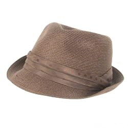 New Pp Waterproof Satin Band Stingy Fedora Crushable Hat * Brown Medium