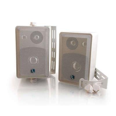 Cables to Go 40539 40 Watt 3-Way Wall/Ceiling-Mount Speakers (Light Grey)