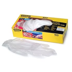 Stanley Hand Helpers Disposable Vinyl Gloves, Lightly Powdered, One Size Fits All - 100 Count #9200-90