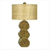 Cal BO-2018 Lumber Jack Resin Table Lamp, Shallow Bark Finish