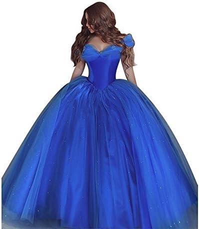 Moliga Women's Organza Cosplay Cinderella Dress Long Quinceanera Gown013