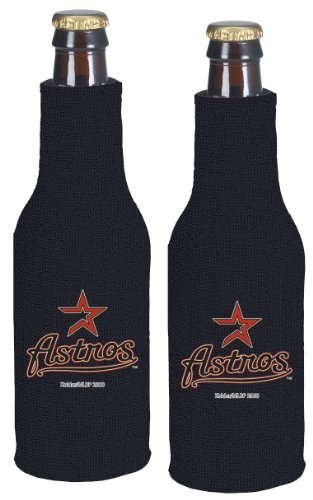 Houston Astros Beer Bottle Koozie | Astros Neoprene Bottle Suit with Zipper - Set of 2