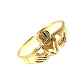 Wedding/Friendship Fashion Ring : Unisex 24k Yellow Gold Layered Irish Claddagh  ~ YOU CHOOSE SIZE ~ Lifetime Warranty