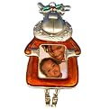 Metallic Reindeer LCD Ornament -1.8"