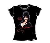 Elvira - Big Talent - Juniors Black Sheer Cap Slv T-Shirt For Women, Size: Large