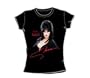 Elvira - Big Talent - Juniors Black Sheer Cap Slv T-Shirt For Women, Size: Large