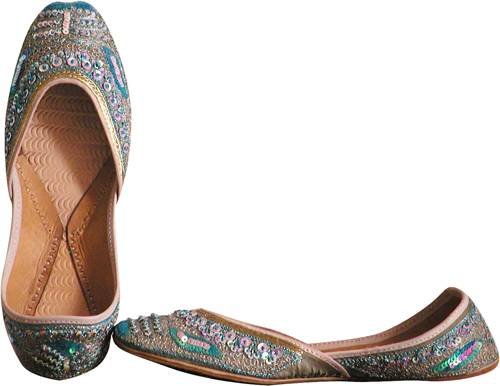 Handcrafted Beaded & Sequin Khussa Belly Dance Casual Slip-On Footwear Available in Various Sizes
