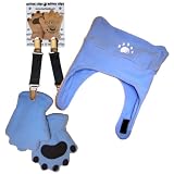 Children's Gloves, Mitten Clips, and Hat Set by BearHands - Blue - 6-18 Months