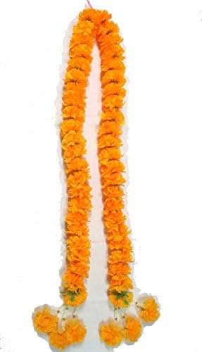 Thai Big Size Artificial Yellow Marigold Garland /Size: 1m Big