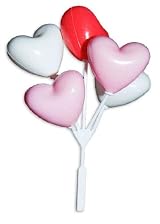 Heart Shaped Balloon Cluster Cake Pick Set of 3