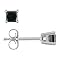 Black Diamond Solitare Earrings - Black