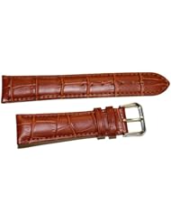 22mm Light Brown Genuine Leather Watch Band Strap #L9808-01