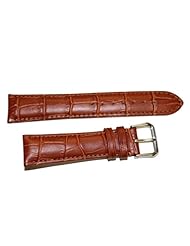 21mm Light Brown Genuine Leather Watch Band Strap #L9808-01