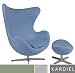 Egg Chair & Ottoman, Baby Blue Boucle Cashmere Wool