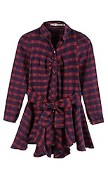 Sexy Cotton/Polyester Plaid Print Cocktail Long Sleeves  Shirt Evening Dress/Party Dress/Mini Dress 