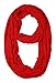 corciova Light Weight Infinity Scarf with Solid Colors Red