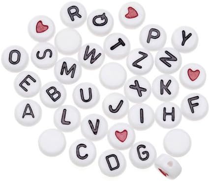 Bulk Buy: Darice DIY Crafts Acrylic Alphabet Beads U Round White with Black Letters 6mm 100 pieces (1-Pack) 0711-U