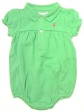 Ralph Lauren Baby Girl Short-sleeved One-piece in Bright Green ; Hot Pony