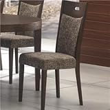 Dining Chair with Cushion Seat and Walnut Wood (Set of 2)