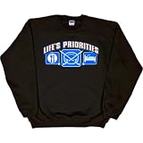 Mens Sweatshirt : LIFE'S PRIORITIES - EAT SLEEP ICE HOCKEY