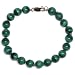 14k Yellow Gold 8mm Malachite Beaded Bracelet, 7.25"