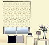 Cream & Beige WAVY STRIPE Patterned Roller Blind / Blinds - 240cm x 170cm