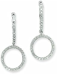 0.5 Carat 14K White Gold Diamond Double Hoop Earrings