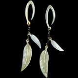 10 Gauge (2.5mm) Flight Natural Mother of Pearl Plugs Dangle Earrings