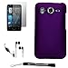 Purple Smooth Design Cover / 2 Piece Snap On Crystal Protective Hard Case for HTC Inspire 4G Android Cell Phone ( AT&T ) * Includes High Quality HD Noise Filter Earphones with Microphone * Includes Anti Glare Screen Protector Guard.