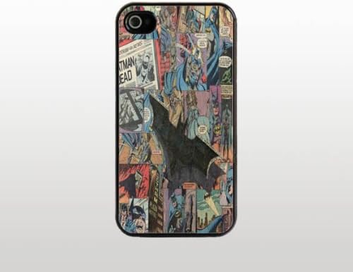 Batman Comic Design iPhone 4 4s Case - Hard Plastic Snap-On Custom Cover - Black - Superhero