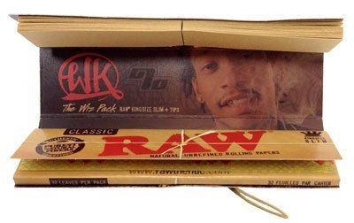 Wiz Khalifa Raw Connoisseur King Size Slim Rolling Papers With Tips 1 Pack