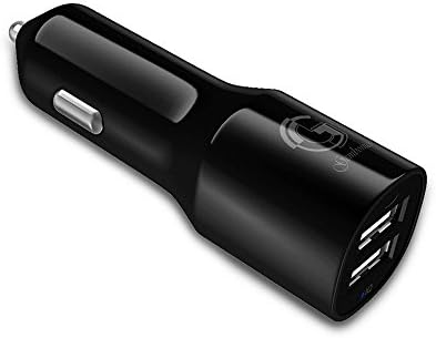 Gembonics® 4.8A / 24W 2-Port Rapid USB Car Charger with Auto Detect Technology for iPhone, iPad, Samsung Galaxy S6 / S6 Edge, Nexus, HTC M9, Motorola, Nokia and More (Black)